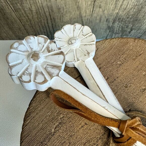 Wood Serving Spoons Flower Home Decor Kitchen FAST SHIP NEW - Picture 2 of 6